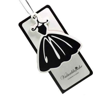 China Sustainable High Quality White Paper Hang Tag For Clothes , Women Dress Hang Tag , Garment Tags With Your Logo for sale