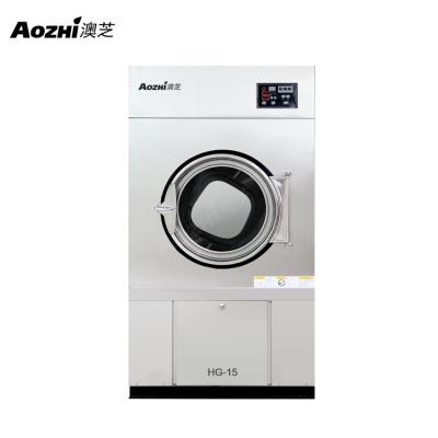 China AOZHI 15kg Stainless Steel Clothes Tumble Dryer Lpg Gas Laundry Industrial Spin for sale