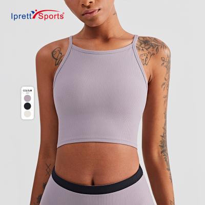 China Girls Breathable Fitness Sports Wear Full Body Cami Active Gym Wear Ribbed Workout Crop Tops For Women for sale