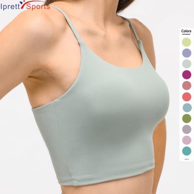 China Breathable Candy Color Fitness Core Crop Tops Yoga Bra Women Gym Wear Elastic Workout Tank Tops for sale