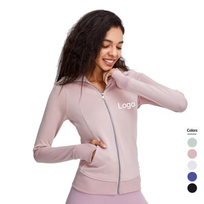 China Wholesale Full Zipper Breathable Comfortable Cotton Women Sports Jacket Hoodie Jogging Coat With Pockets for sale