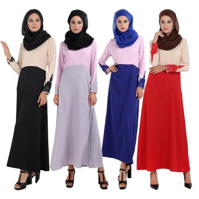 China Casual islamic cotton stretching high quality latest fasion patchwork clothing and muslim dress and maxi linen long sleeve skirt for woman abaya for sale