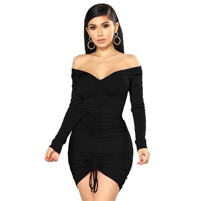 China Elegant Lady Party Bodycon Casual Sleveless Midi Halter V-Neck Halter Dresses Deep Anti-static Women's Clothing for sale