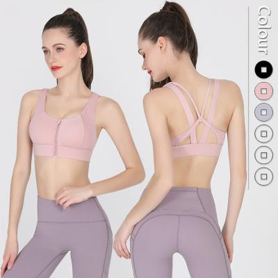 China Breathable Yoga Gym Sets Popular Women's Seamless Fitness Sports Bra And Sports Bra Yoga With Zipper for sale