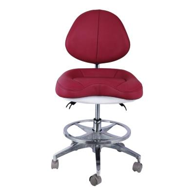 China Soft Leather Dentist Stool Unique Comfortable Seat Adjustable Height Dentist Chair With Wheels for sale