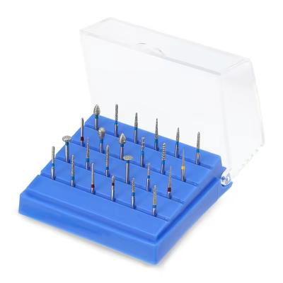 中国 24 Holes Dental Disinfection Bur Box Different Color Diamond Bur Holder Plastic Dental Burs Holder 販売のため