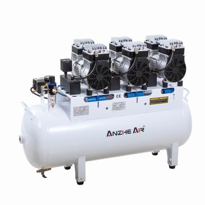 China 90L Silent Air Compressor Oil Free 2500W Dental Air Compressor Used For 6 Dental Chair for sale