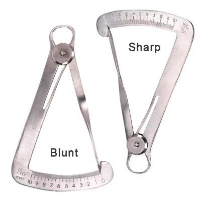 China 0-10mm Crown Spring Caliper Stainless Steel Dental Brackets Gauge Steel Ruler for sale