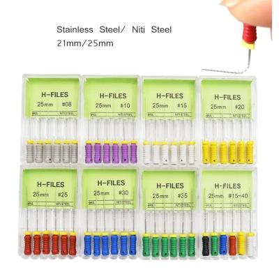 Cina Prezzo di fabbrica Endodontic H File Dental in acciaio inossidabile Endo Files Multi Size Dental H File in vendita