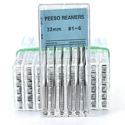 China Dental Endodontic Root Canal Instrument 32mm Dental Pesso Reamers For Enlarging Cervical Portion for sale