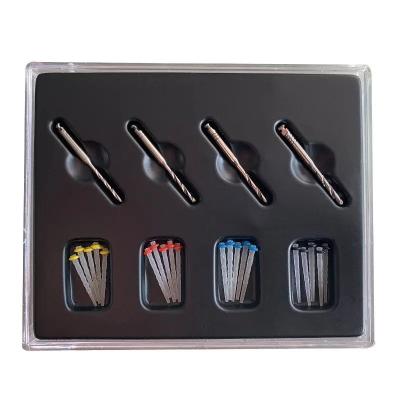 中国 Dental Straight Screw Tapered Endodontics Spiral Fiber Post With Drills 20 Posts And 4 Drills Dental Glass Fiber Post 販売のため