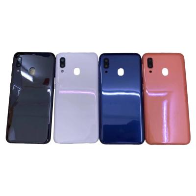 China Back Cover Rear Door Silicone Battery Rubber Glass Housing Case For Samsung Galaxy A20E Rear Back Housing Case With Lens for sale