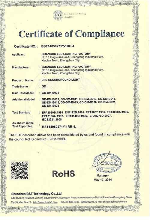 RoHS - Shenzhen KSL Optoelectronics Technology Co., Ltd.