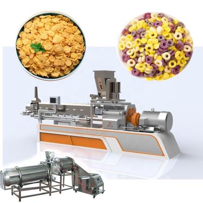 China food & Beverage Factory Food & Beverage Plant Wheat Rice Snacks Oatmeal Breakfast Cereal Electric Flaking Extruder for sale