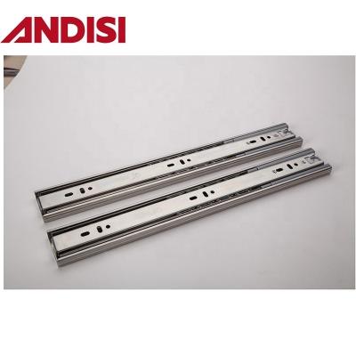 China Zinc Plated Finish 45mm Soft Close Ball Bearing Drawer Slide Rail for Furniture Hardware for sale