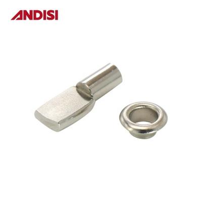 China Brass Plated Metal Connectors Shelf Supports Pegs Stud Bracket Shelf Pins 5mm 7mm Mail Packing for sale