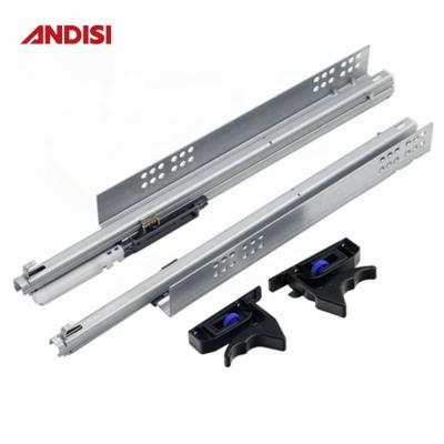 China OEM Cold Rolled Steel Drawer Slide V6 Full Extension Soft Close Concealed Under Mount for sale