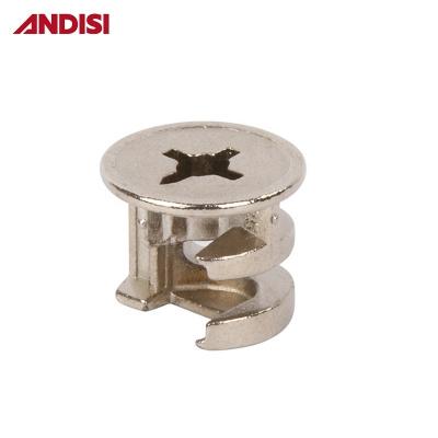 China ANDISI Furniture Zinc Alloy Cam Lock with Zinc Plated Finish and 3 in 1 Mini Fix Screw for sale