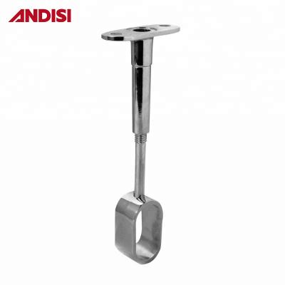 China Zinc Alloy Oval Wardrobe Hanger Rod Centre Tube Holder with Height Adjustability for sale