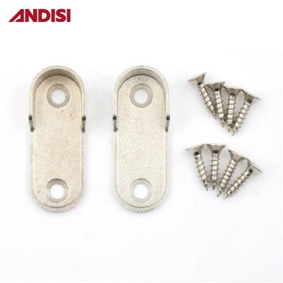 China Length 44mm Zinc Alloy Wardrobe Fittings for 30x15mm Oval Tube Oval Pipe Support Bracket for sale