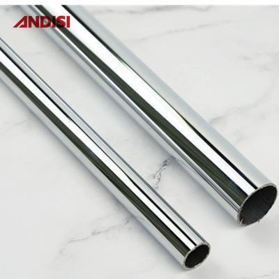 China 25mm 30mm 50mm Chrome Plated Wardrobe Tube Iron Closet Hanging Rail Rod for Clothes for sale