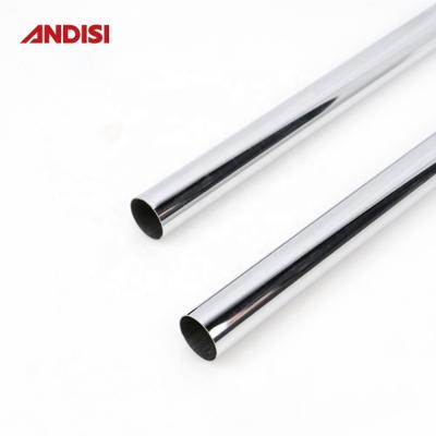 China 16-50mm Chrome Steel Tube Stof Hangend Rail voor Garderobe Slank Metalen Ronde Garderobe Rod Te koop