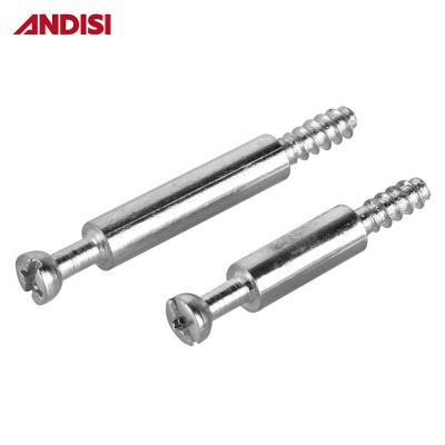 China Muebles de conexión perno Mini tornillos de fijación Dowel 33/36/46mm Acero zincado M4 Hardware moderno en venta