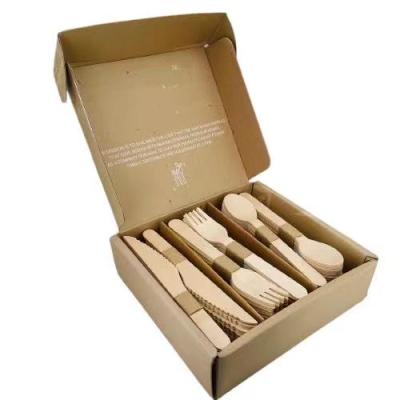 China Disposable Eco-friendly Composting Wooden Cutlery Set 150pcs 160mm for sale