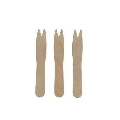 China Disposable Disposable Wooden Fork Fruit Fork 95mm Chip Wooden Fork for sale