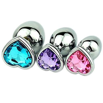 China For Couples Metal Anal Butt Plug Stainless Steel Crystal Jewelry Butt Plug Sexy Anal Toys For Adult Couples for sale