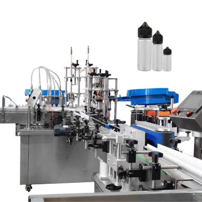 China Automatic Food E-liquid 30ml 60ml Bottle Filling Capping Labeling Production Line for sale