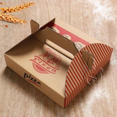 China Recyclable Custom Design Reusable Take Away Food Pizza Corrugated Paper Packing Box for sale