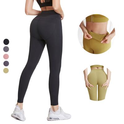 China Breathable High Waist Yoga Gaiters Push Up Gym Sports Pants Workout Nylon Tight Leggings Custom Logo Feeling for sale