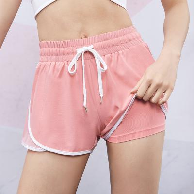 China OEM Girl Antibacterial Yoga Shorts Sports Pink Spandex Shorts Workout Safe Soft Liner Breathable Shorts For Women for sale