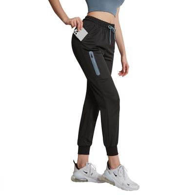 China Breathable GYM Sports Workout Sport Tracksuit Zipper Pockets High Waist Jogger Track Pants Running Pants Custom Women Sweatpants for sale