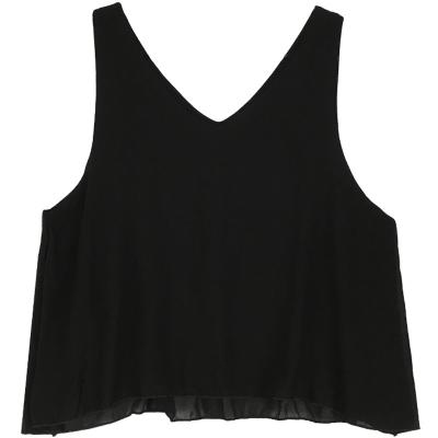 China Breathable Manufacturers Store Ladies Solid Color V-neck Comfortable Loose Vest for sale