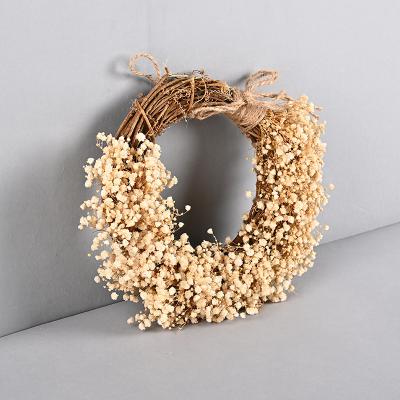 China Garland Wholesale Headwear Natural Dry Non-Toxic Preserved Gypsophila Garland Real For Flower Decoration for sale