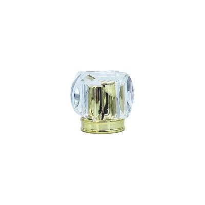 China Non Spill Acrylic Crown Perfume Cap For 15 / 400 Crimp Pump In Bottle for sale