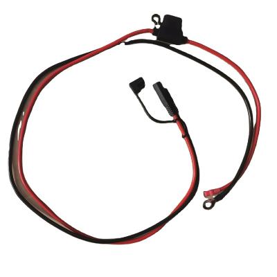 China Marine Motorcycle Battery Charger Cord SAE to O Ring Terminal Quick Disconnect Assembly Extension Cable SAE 2 Pin Wire Harness Reverse for sale