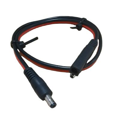 China Power Supply 12AWG 14AWG 10AWG 4mm2 6mm2 SAE Male To DC 5.5X2.1 Mm Male Adapter Cable For Car Motorcycle Solar Panel for sale