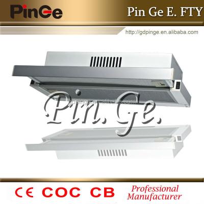 China Hotel Ultra Thin Slide Range Hood Telescopic Cooker Hood for sale