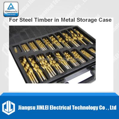 China High Speed ​​Steel Metal Drilling 1MM-10MM 99 PCS HSS Drill Bit Set Tool Titanium Coated for sale