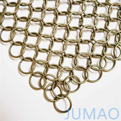 China Exterior Bronze Ring Mesh Curtain Chainmail 18mm High Strenth for sale