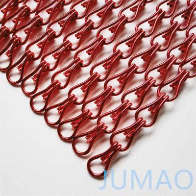 China Anodized Aluminum Chain Link Door Curtain Screen For Staircase Divider for sale