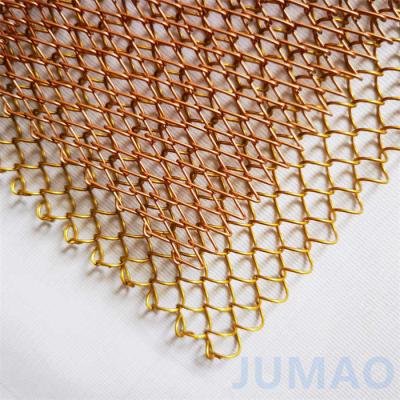 China Silver Color Diamond Shaped Hole Decorative Sprial Mesh Curtain for sale