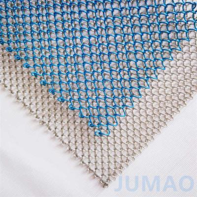 China Metallic Diamond Patterned Facade Metal Mesh Curtains for Architectural Interiors and Exteriors for sale