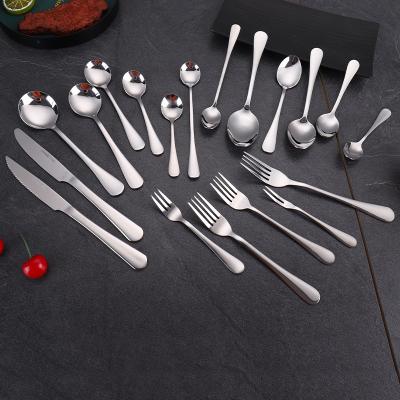 China Sustainable Restaurant Hotel 410 Stainless Steel Flatware Sets Cutlery Knife Fork And Spoon for sale