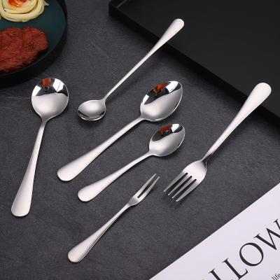 China Viable Stainless Steel Restaurant Factory Jieyang Flatware Set Silver Spoon Fork Knife for sale