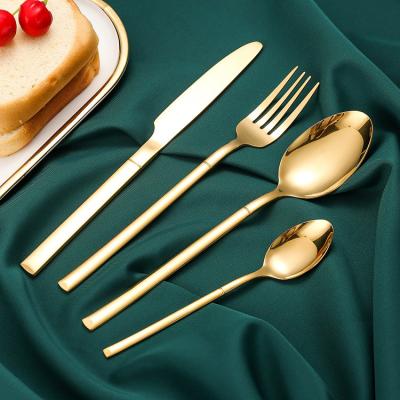 China Sustainable Luxury Flatware Set Restaurant Hotel Dinnerware Spoons And Spoon Set Stainless Steel Wedding Cutlery Set for sale