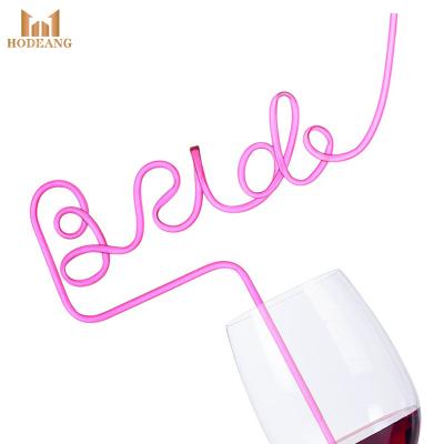 China Vintage Bride To Be Gift Bachelor Party Pink Bride Drinking Straw for sale